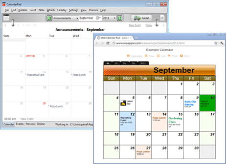 HTML Calendar Maker